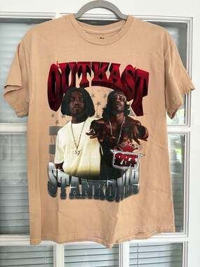 Outkast Stankonia Album Tracklist Graphic T-Shirt Tan Size S